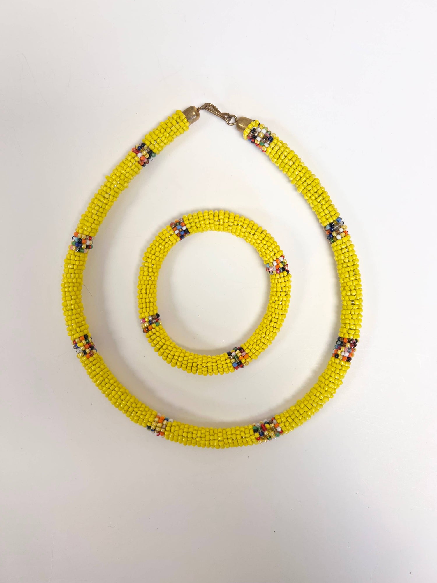 Maasai Necklace and Bracelet set, beaded