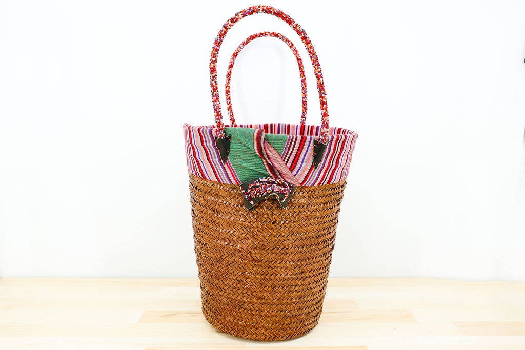 Kikapu Lamu Caramel Tote Basket