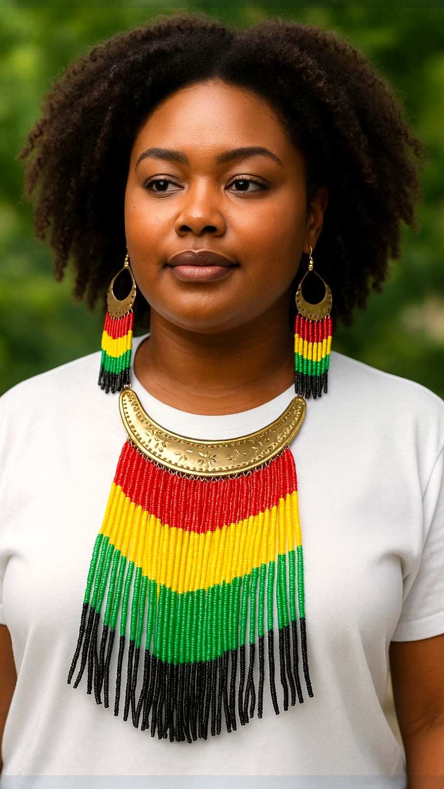 Necklace & Earrings Set- Rasta Beads 2