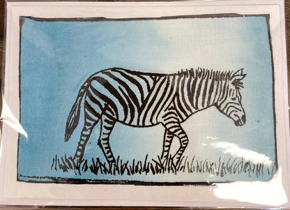 Hand-painted Greeting Cards Set, One-of-a-kind Giraffe, Zebra, Elephant, Rhino & Masai Designs, Fair Trade from Kenya