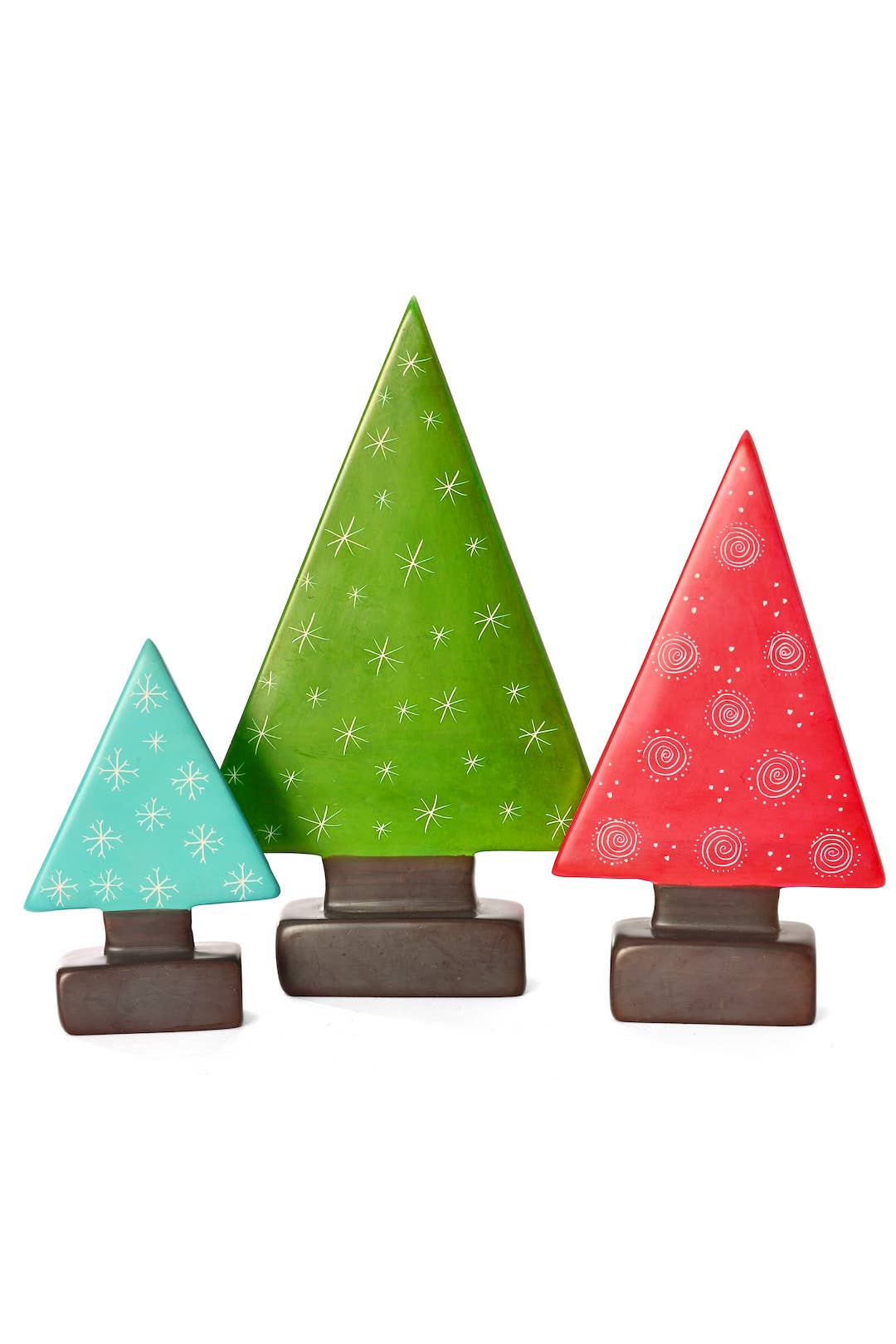 Large Soapstone Green Christmas Tree Sculpture