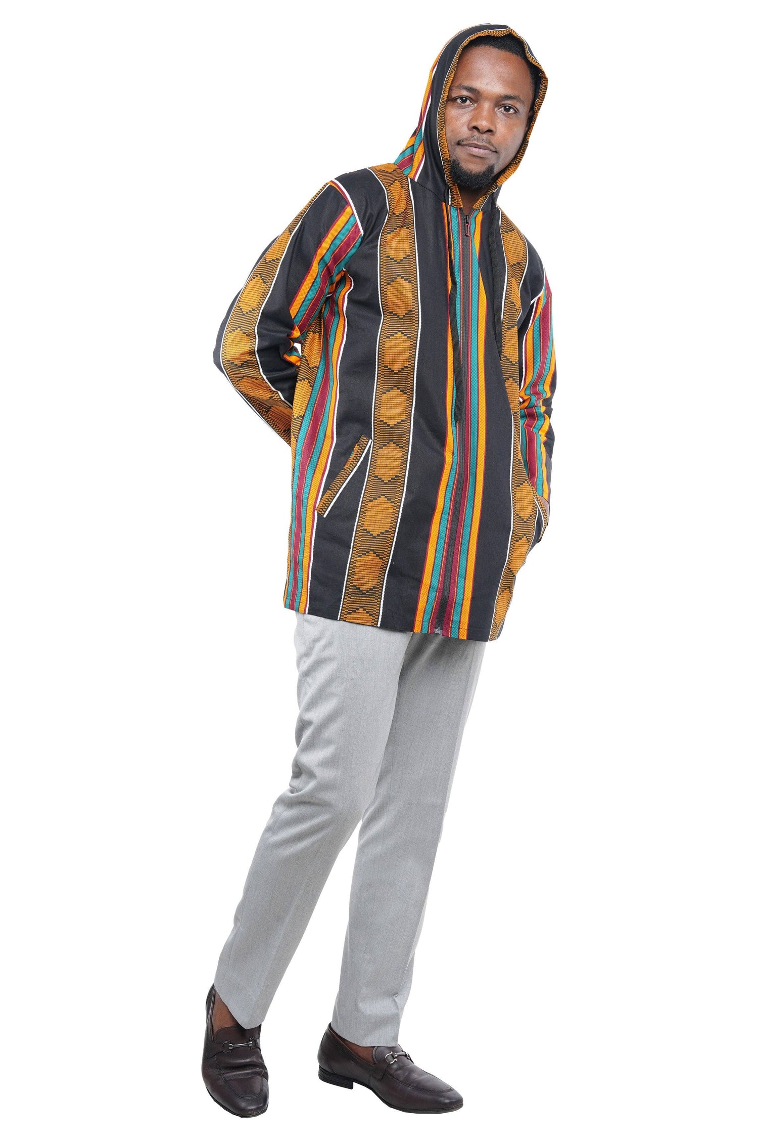 Unisex Kente Zipper Hoodie