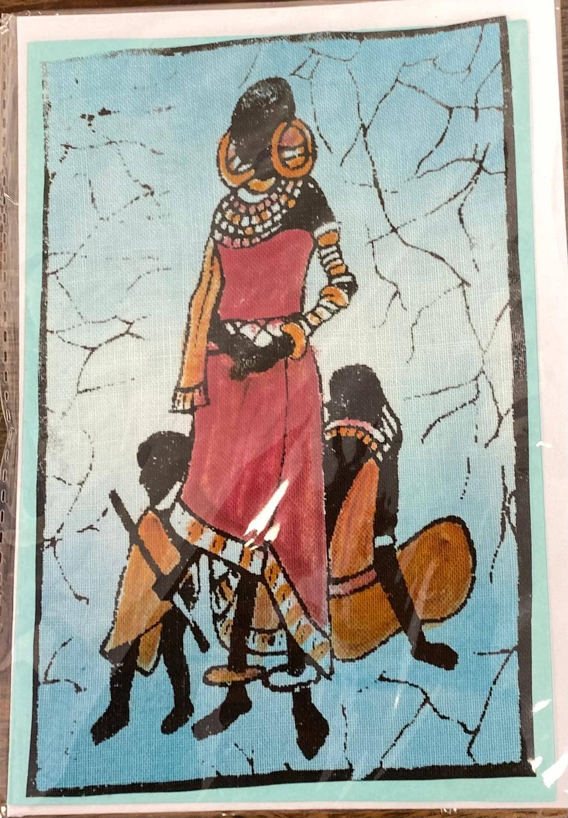 Hand-painted Greeting Cards Set, One-of-a-kind Giraffe, Zebra, Elephant, Rhino & Masai Designs, Fair Trade from Kenya