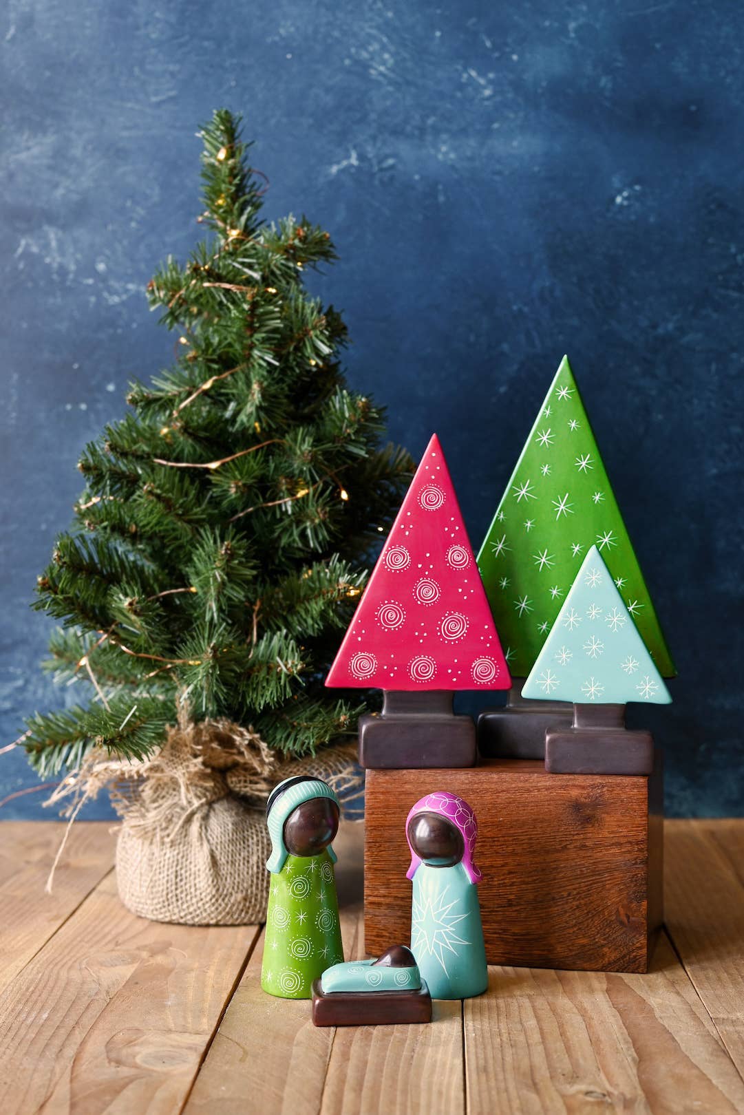 Large Soapstone Green Christmas Tree Sculpture