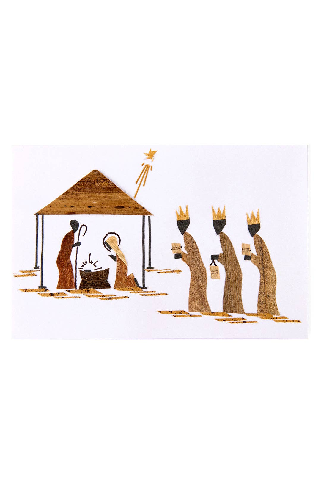 Handmade Banana Fiber Three Wisemen Holiday Note Card