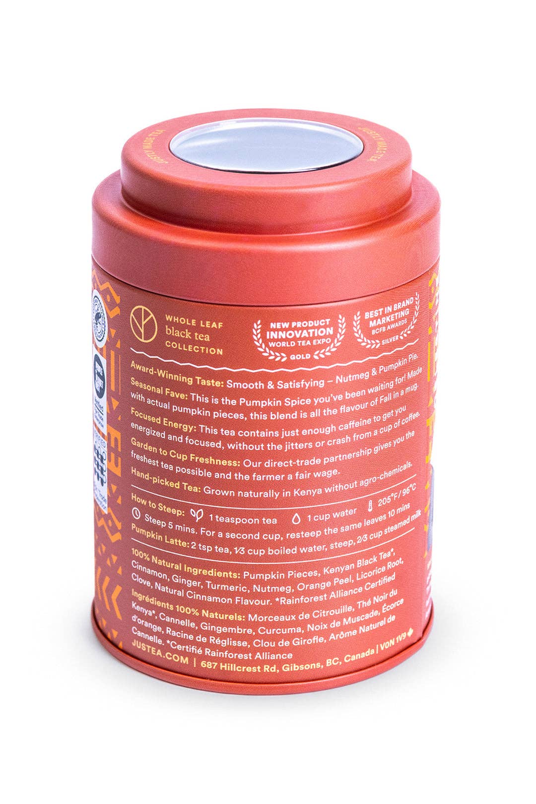 JusTea Pumpkin Spice Loose Leaf Tea