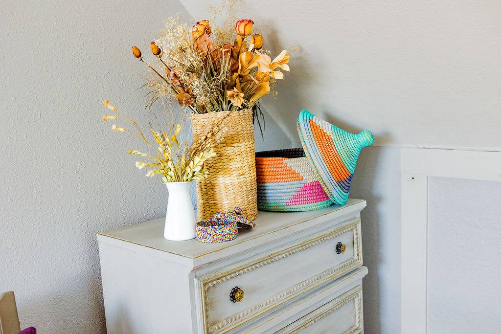 Sweet Grass Lidded Basket