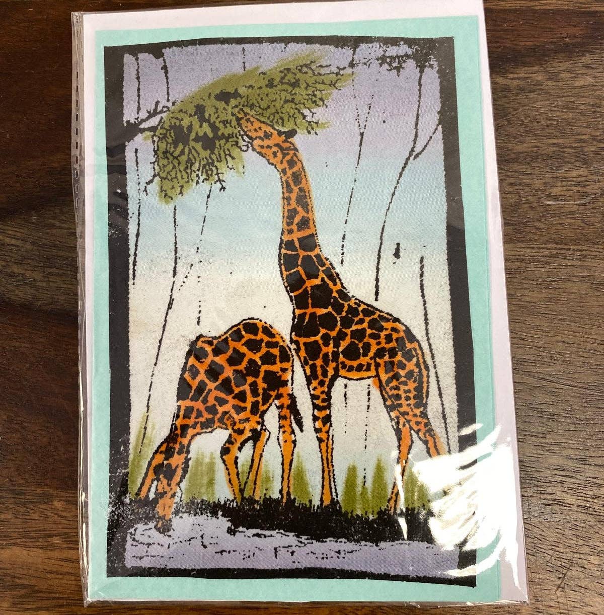 Hand-painted Greeting Cards Set, One-of-a-kind Giraffe, Zebra, Elephant, Rhino & Masai Designs, Fair Trade from Kenya
