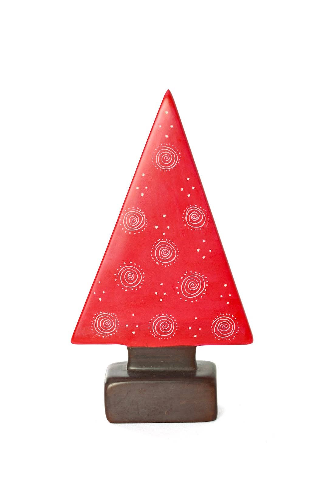 Medium Red Soapstone Tree Sculpture