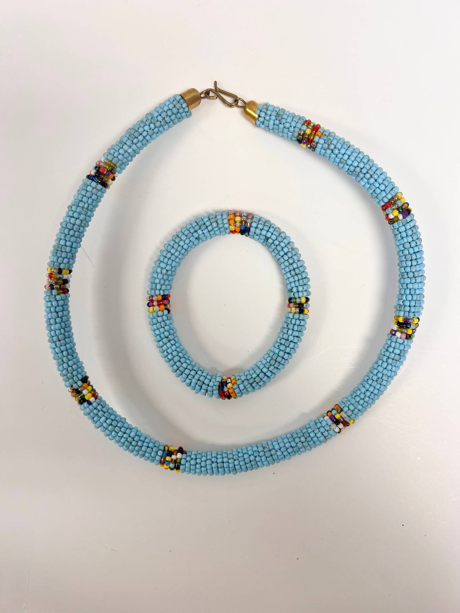 Maasai Necklace and Bracelet set, beaded