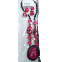 Necklace & Earrings Set / Crackle Elephant