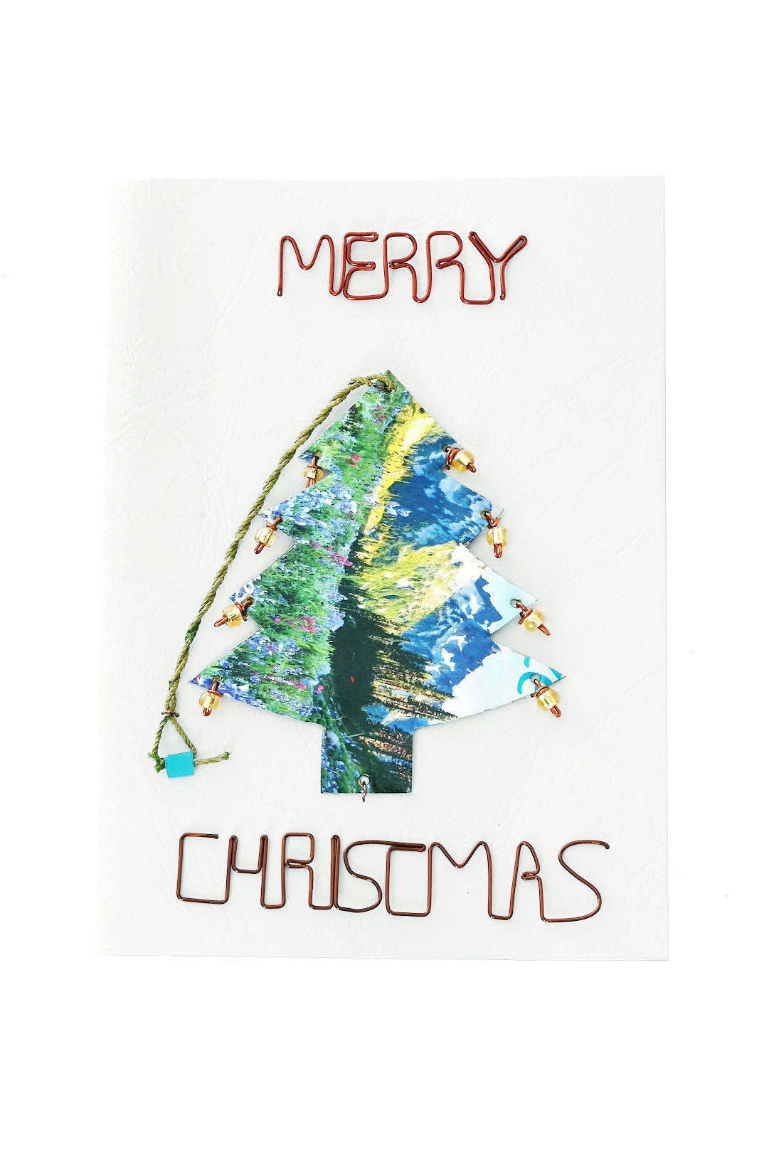 Recycled Metal Tree Note Card with Detachable Ornament