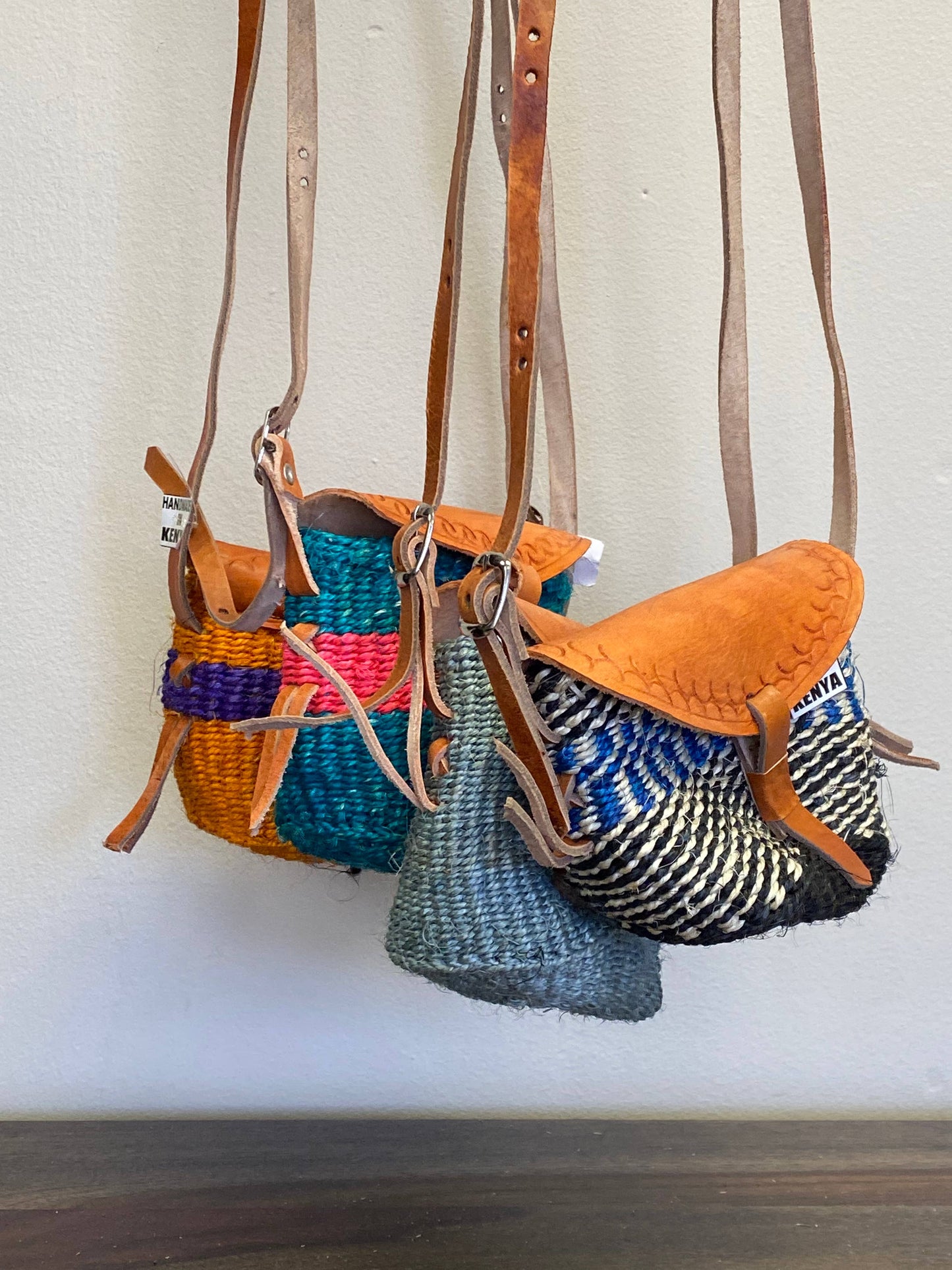 Purse, long leather strap