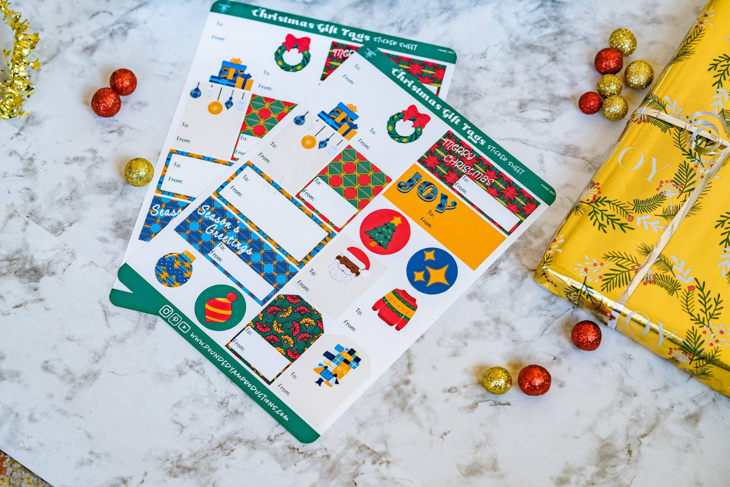African Christmas Gift Tag Stickers