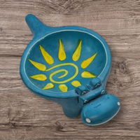 Aqua Sunshine Soapstone Hippo Dish