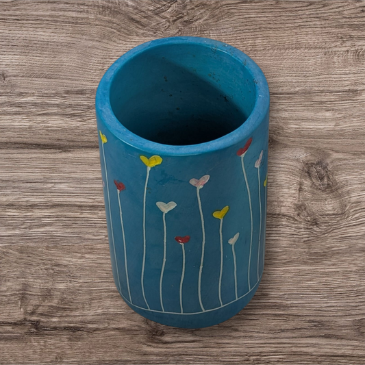 Spindle Heart Tall Soapstone Desktop Pencil Holder