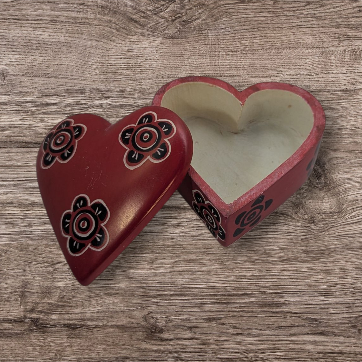 Kenyan Soapstone Heart Treasure Box