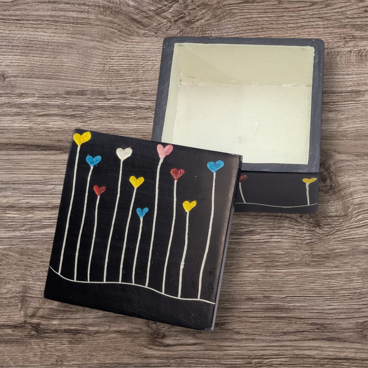 Spindle Heart Soapstone Desktop Box