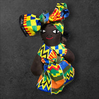 African Cloth Black Doll