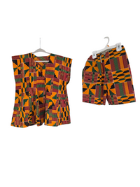 Kente Kids Shirt Shorts Set
