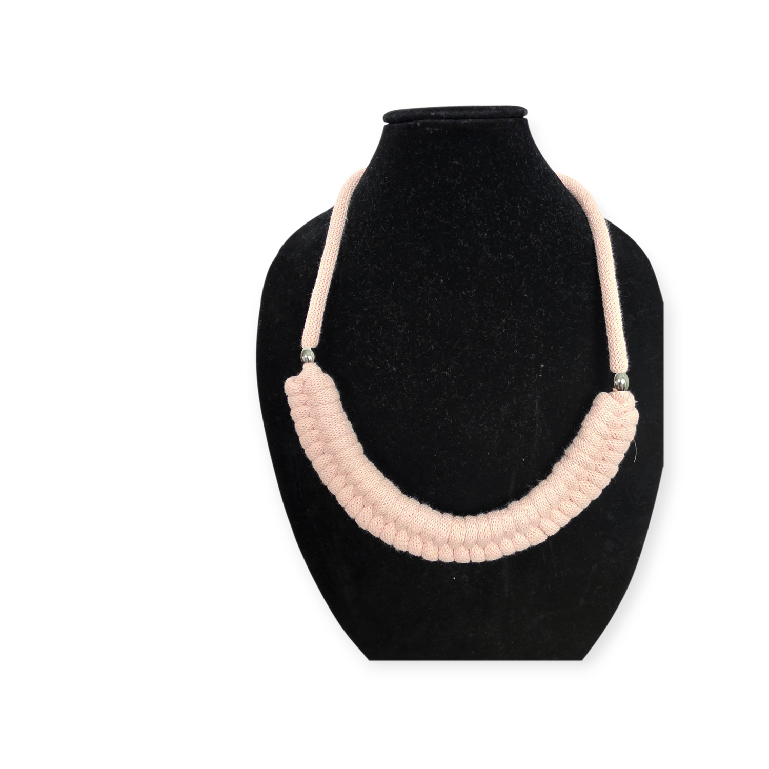 Pink Braided Corded Macrame Necklace