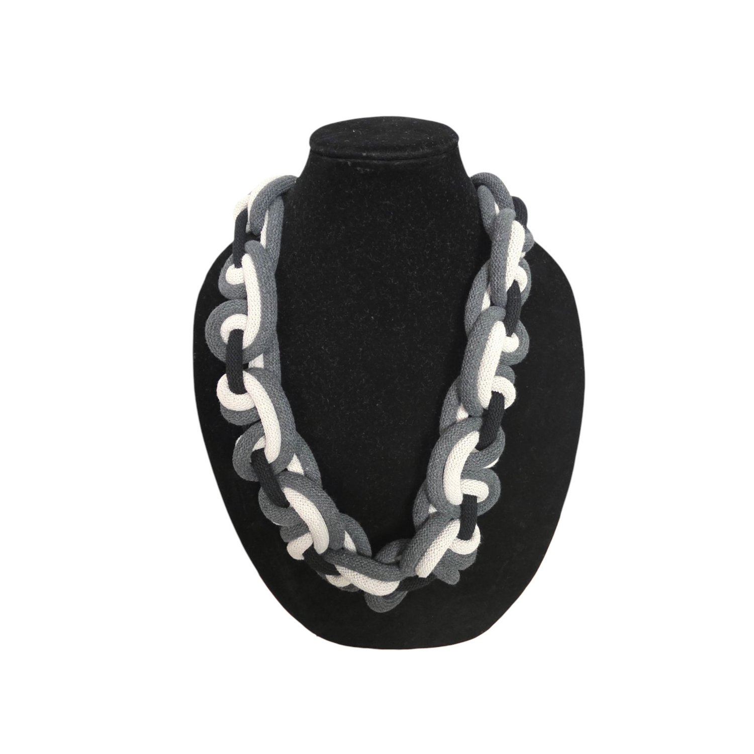 Tri-Colored Full Corded Macrame Necklace