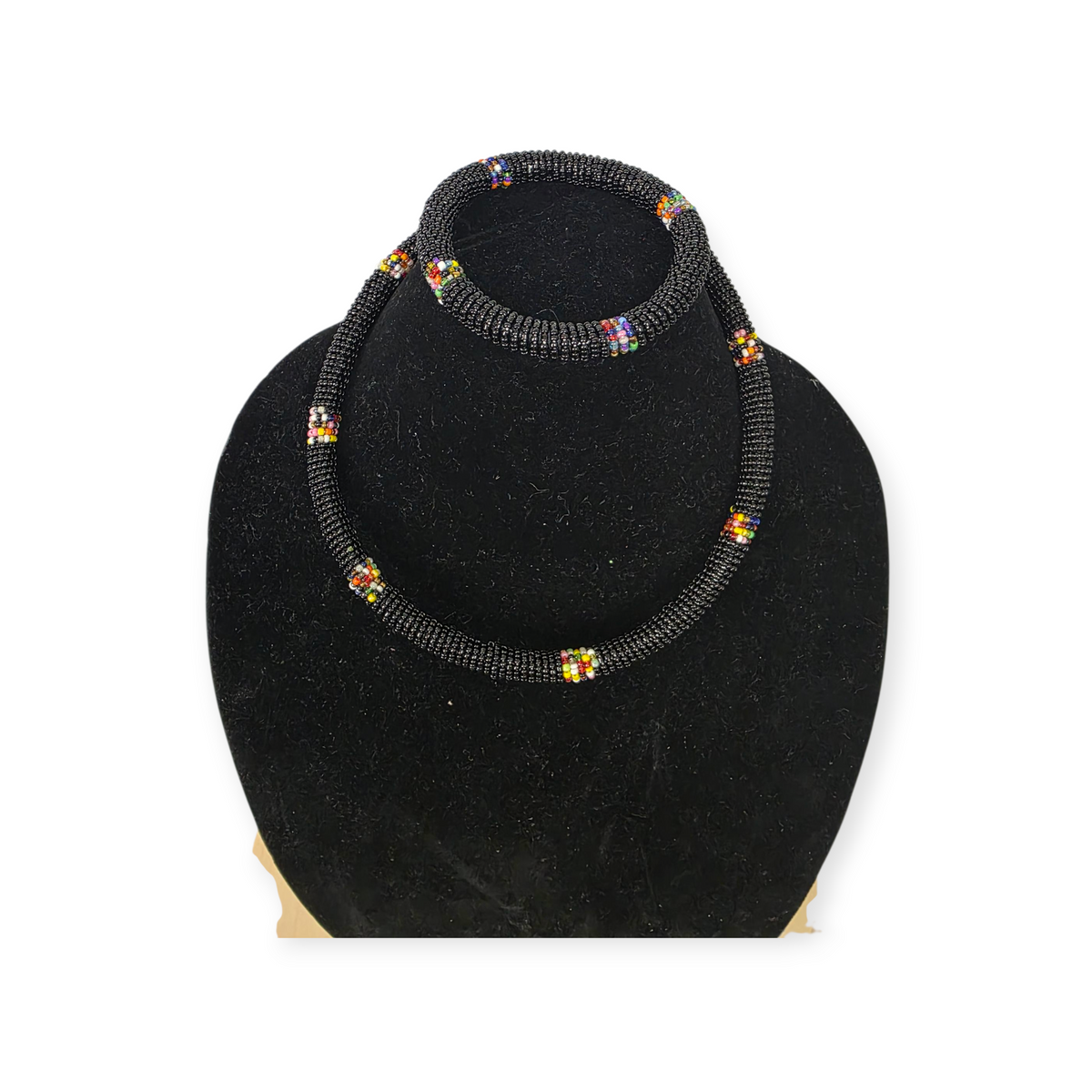 African Cord Necklace Bracelet Set