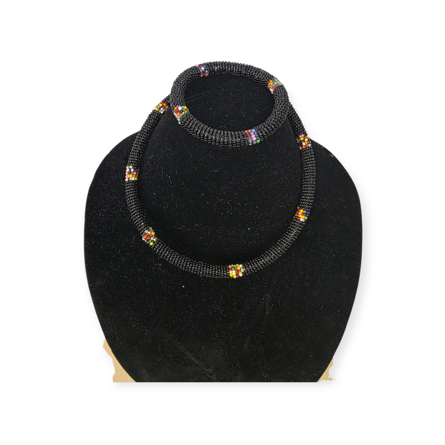 African Cord Necklace Bracelet Set