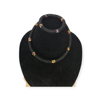 African Cord Necklace Bracelet Set