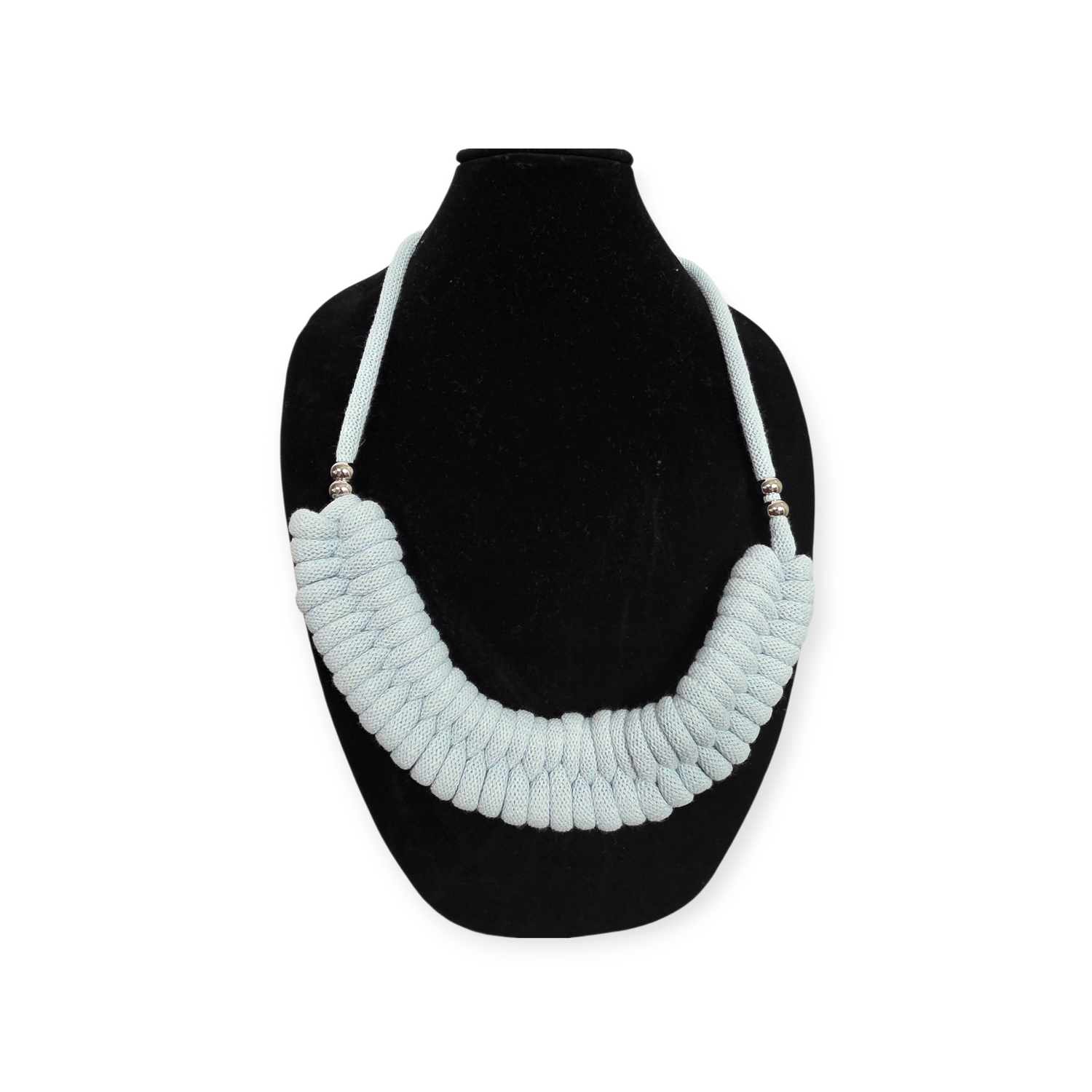 Light Blue Braided Macrame Necklace