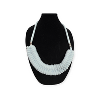 Light Blue Braided Macrame Necklace
