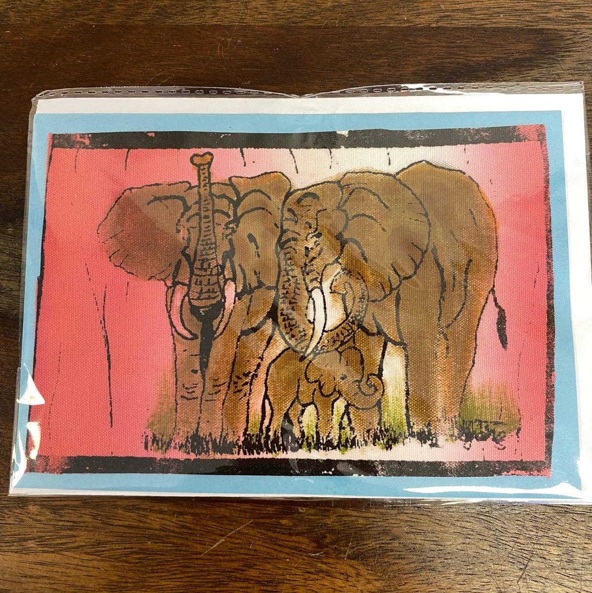 Hand-painted Greeting Cards Set, One-of-a-kind Giraffe, Zebra, Elephant, Rhino & Masai Designs, Fair Trade from Kenya