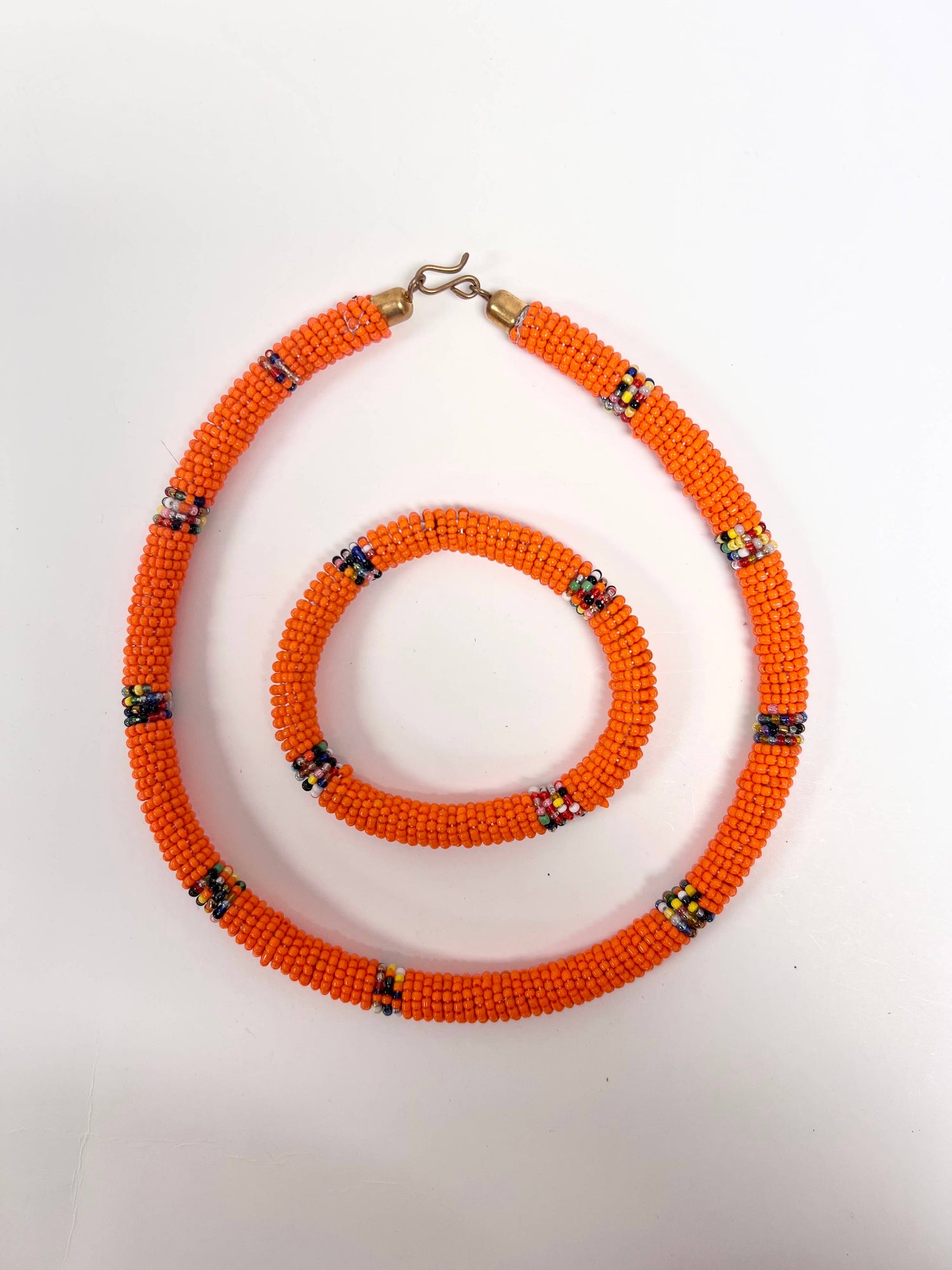 Maasai Necklace and Bracelet set, beaded