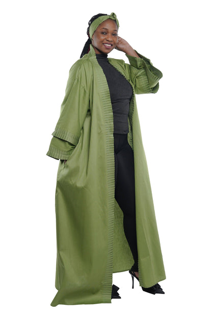 African Women Green Long Kimono | Duster | Robe | One Size