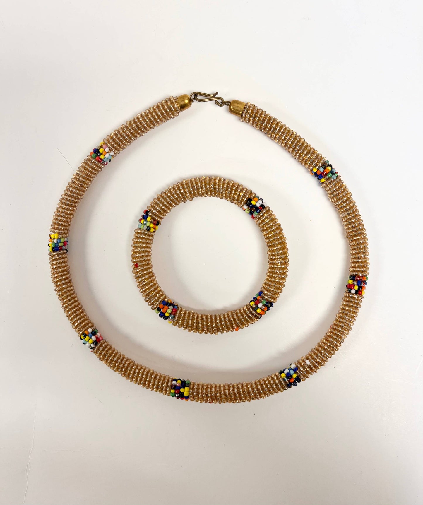 Maasai Necklace and Bracelet set, beaded