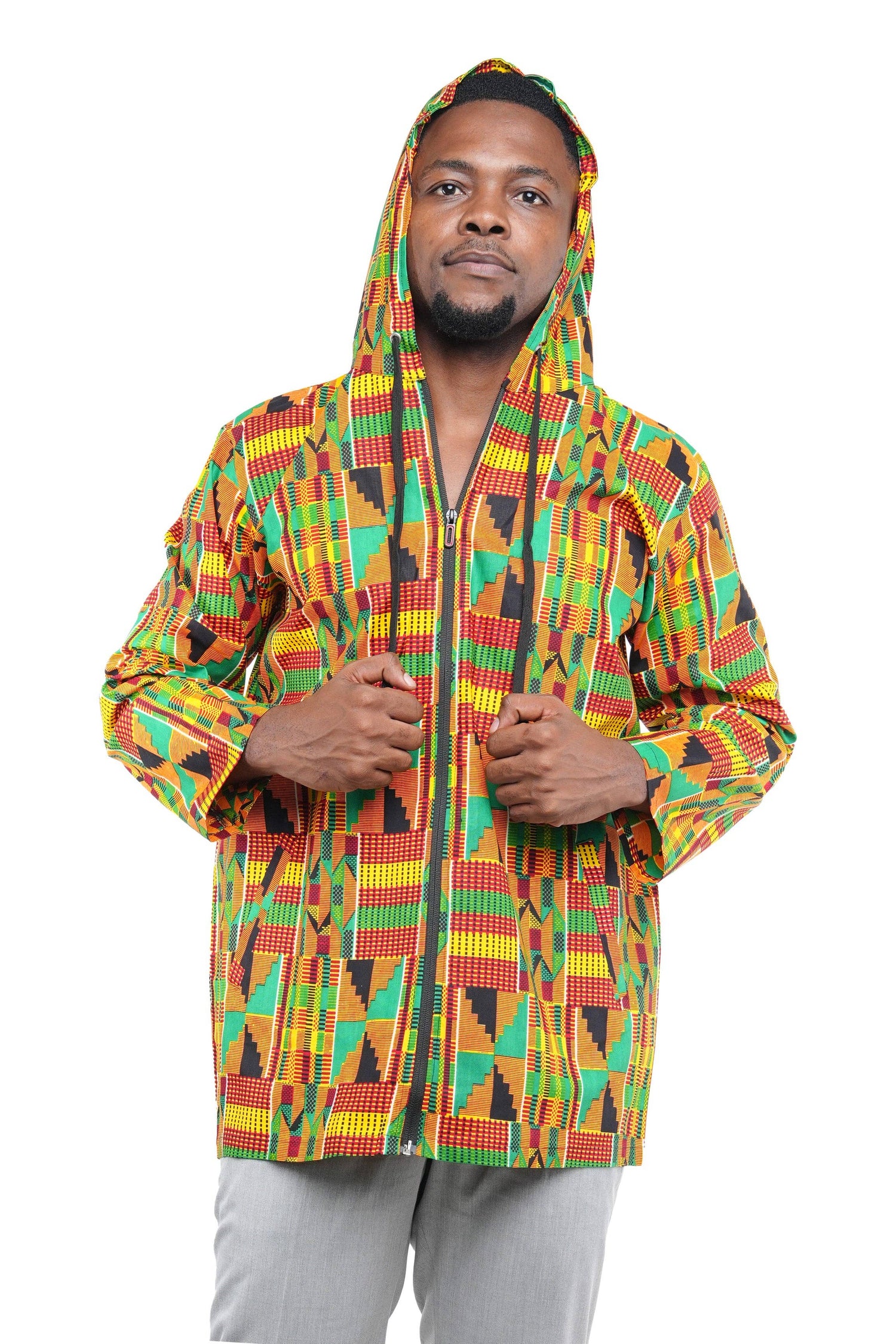Unisex Kente Zipper Hoodie