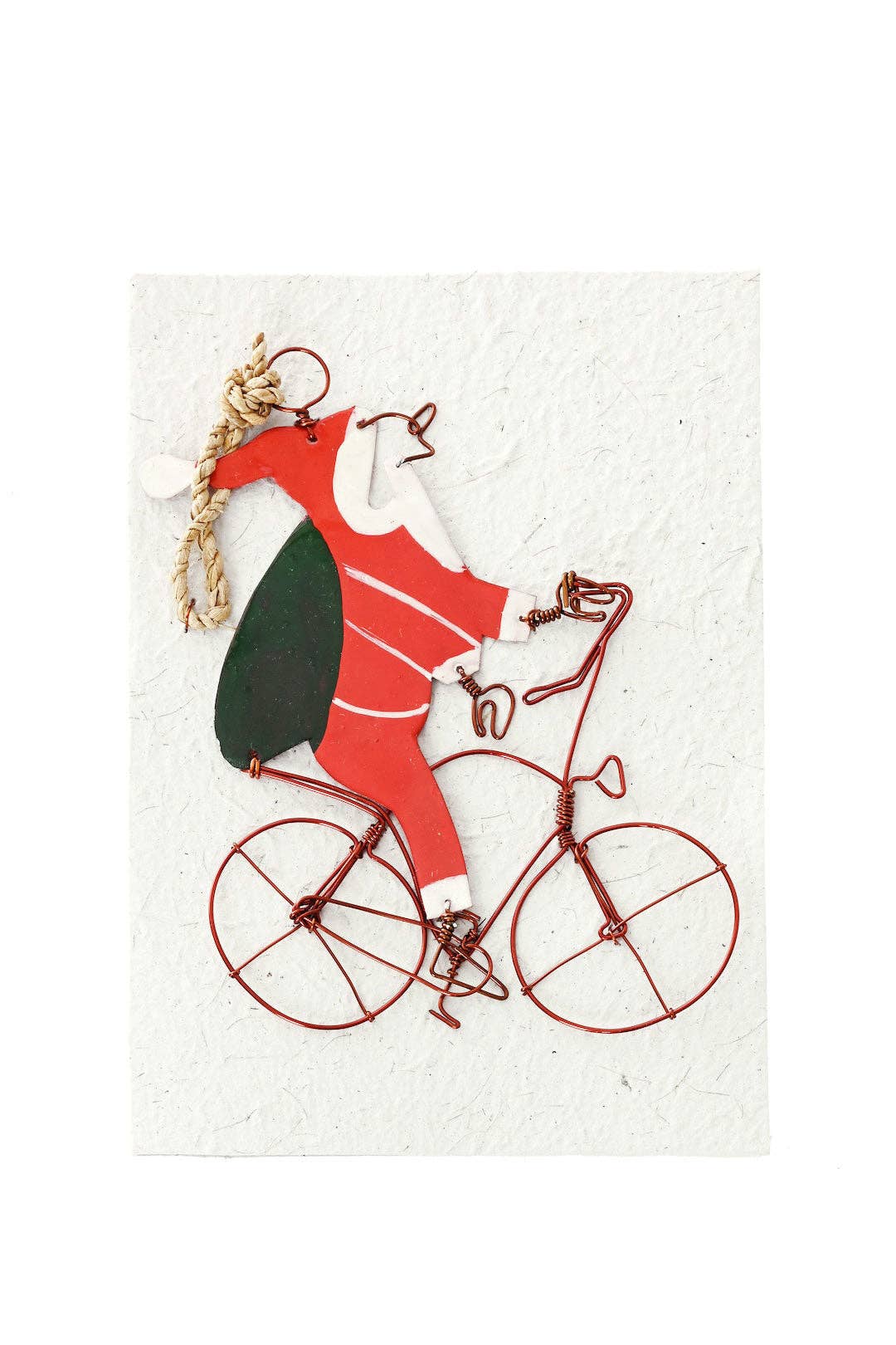 Recycled Metal Santa Note Card with Detachable Ornament