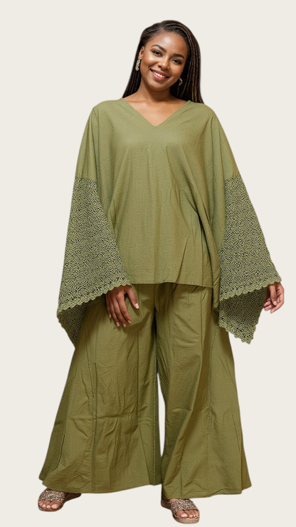 Linen Pant & Blouse Set