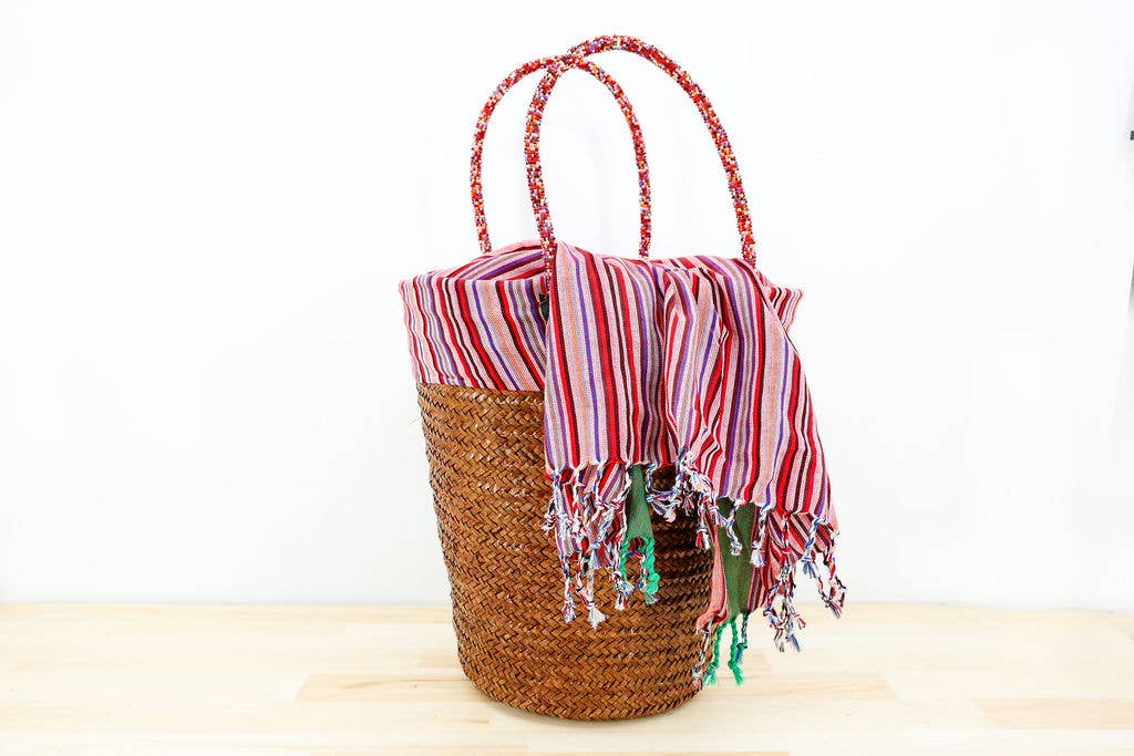 Kikapu Lamu Caramel Tote Basket