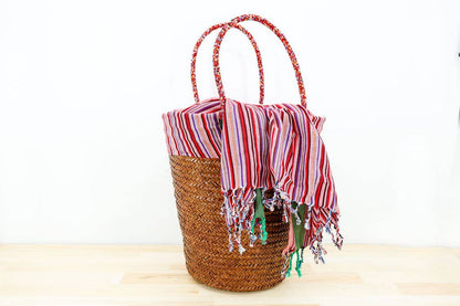 Kikapu Lamu Caramel Tote Basket