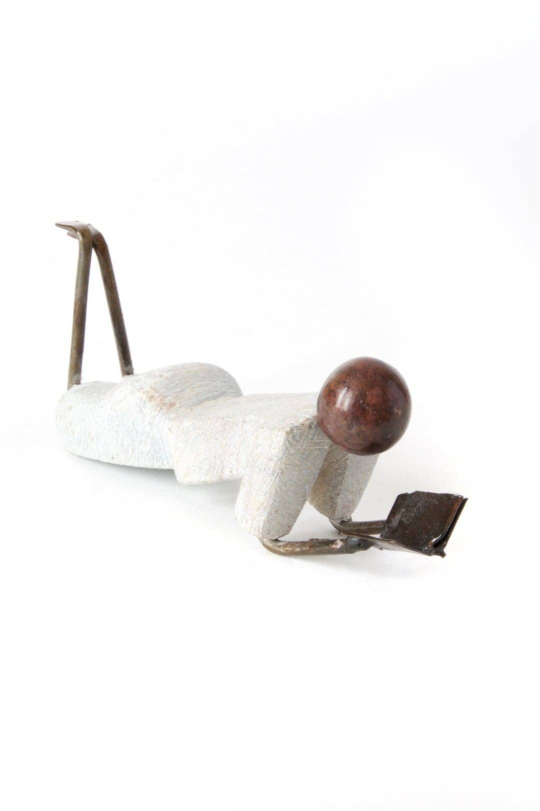 Set of Two Zimbabwean Simple Life Stone and Metal Readers