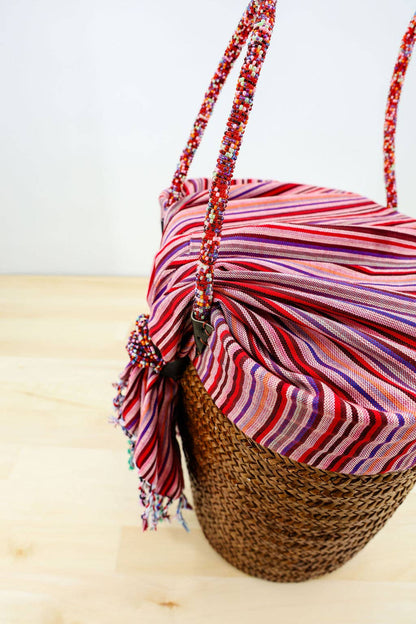 Kikapu Lamu Caramel Tote Basket