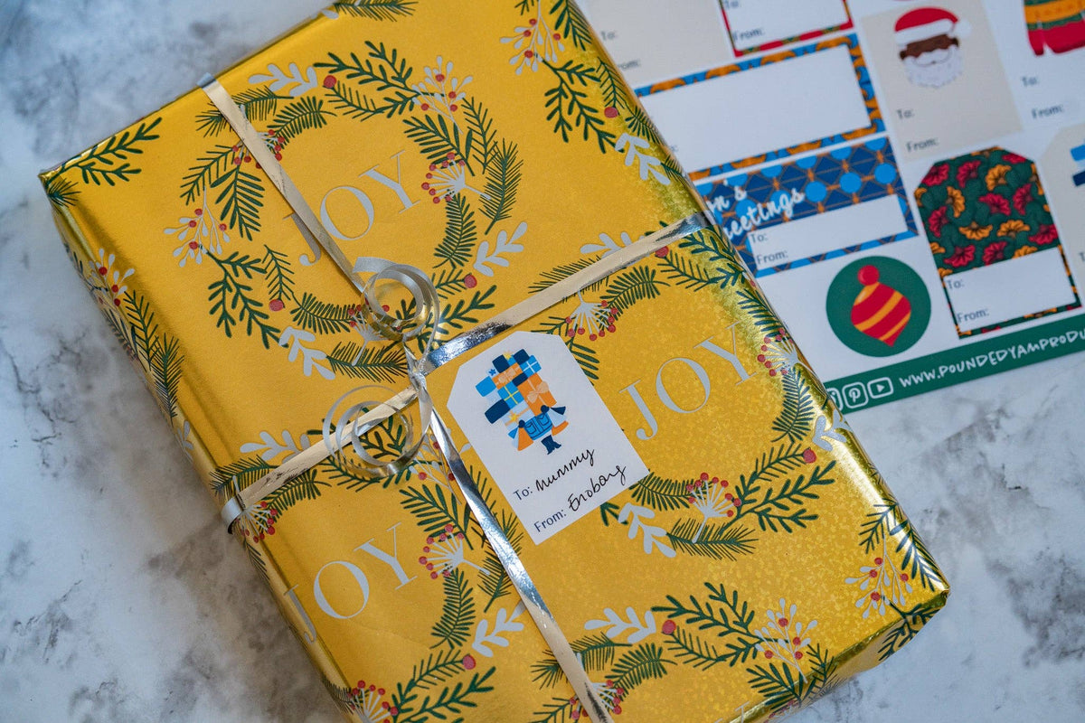 African Christmas Gift Tag Stickers
