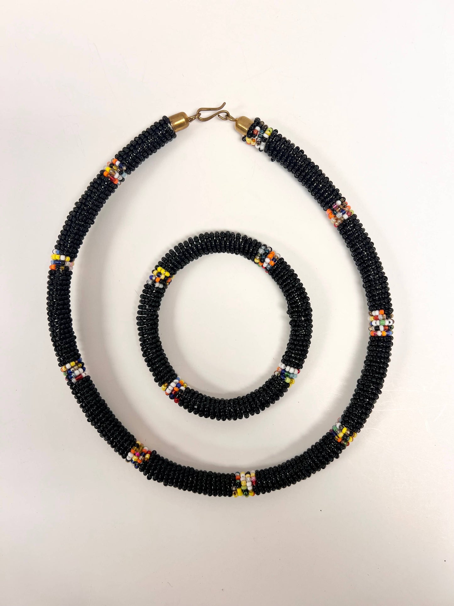Maasai Necklace and Bracelet set, beaded