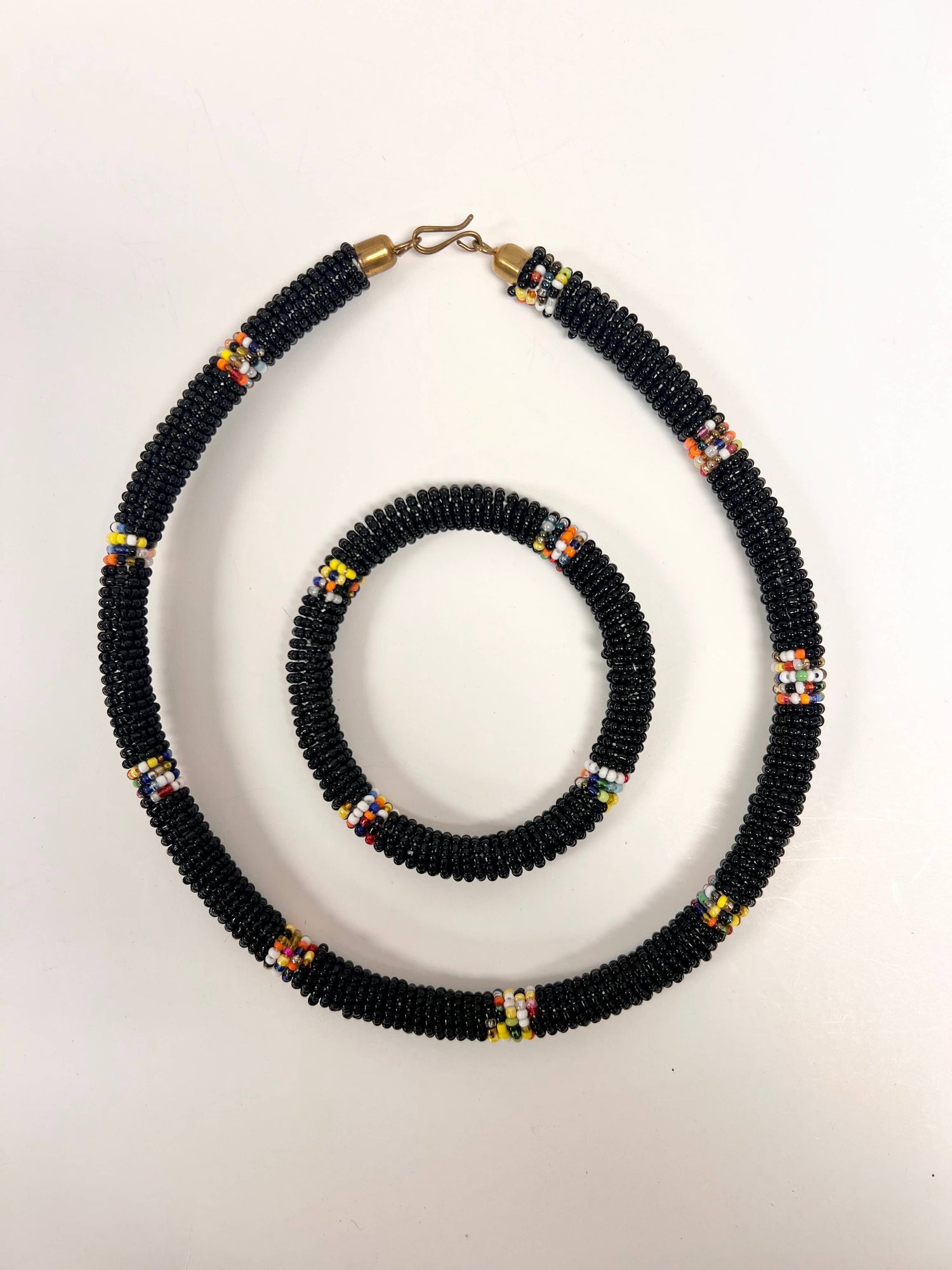 Maasai Necklace and Bracelet set, beaded