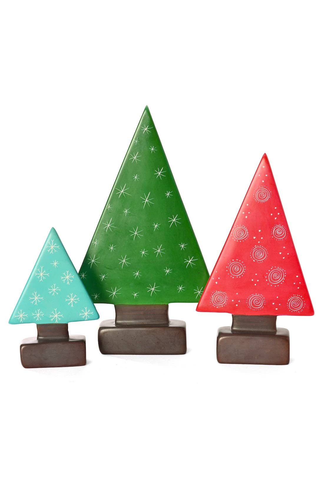 Medium Red Soapstone Tree Sculpture