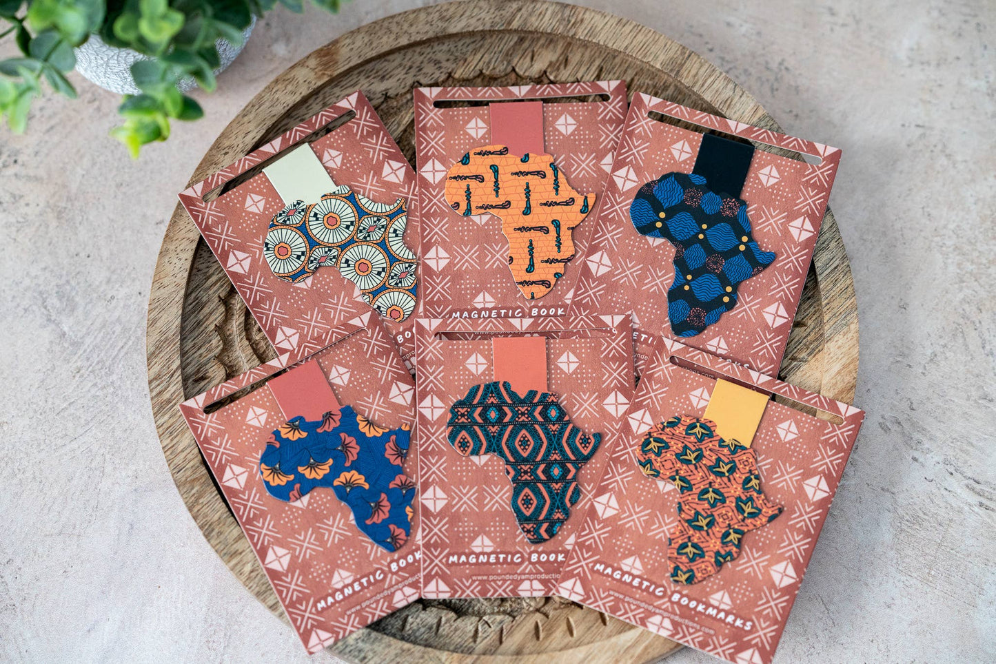 African Print Ankara Magnetic Bookmarks - Diamonds