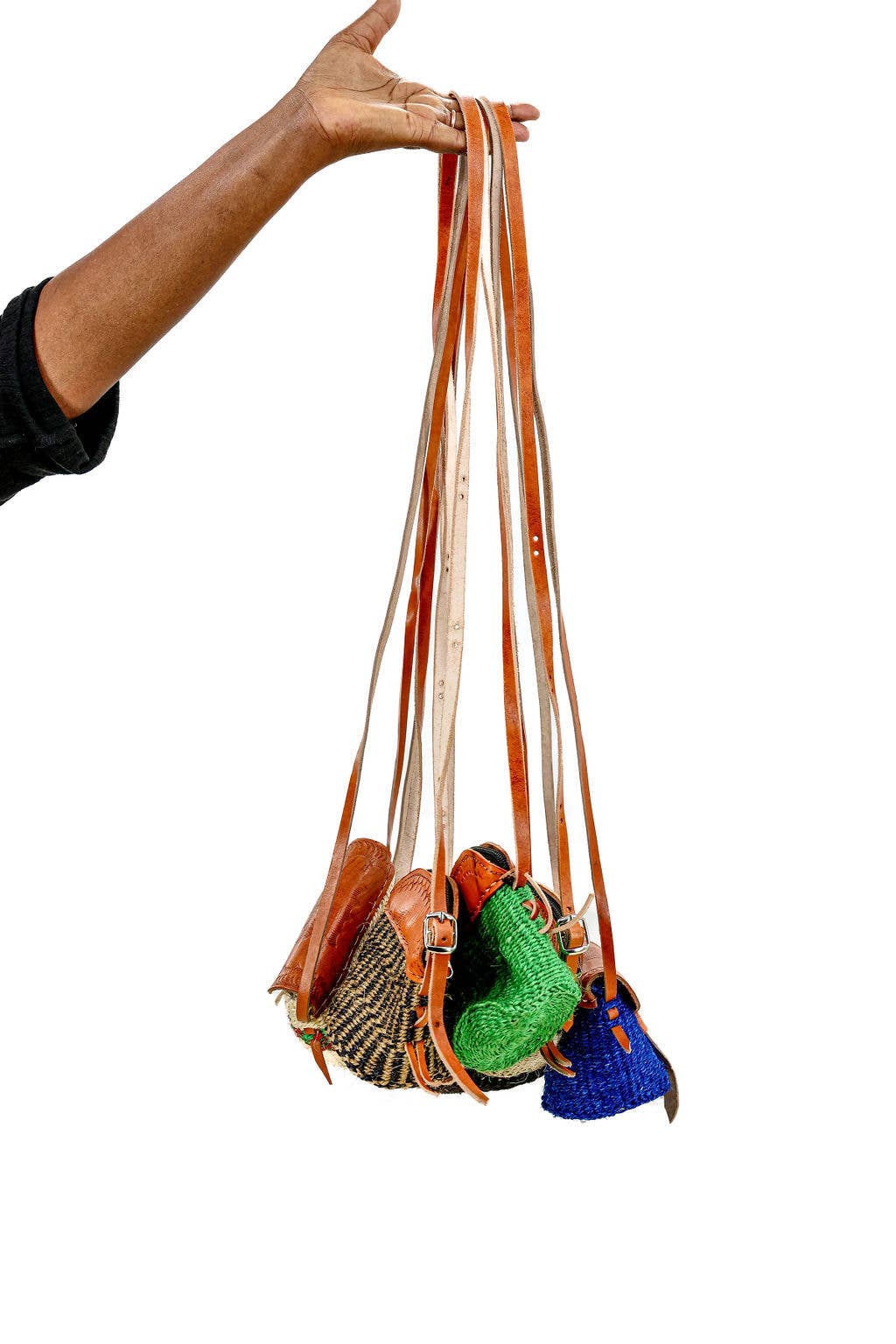 Purse, long leather strap