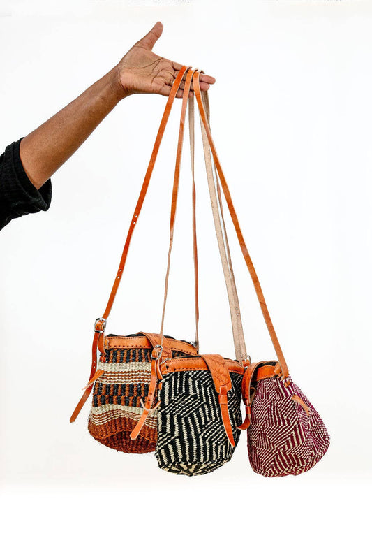 Purse, long leather strap