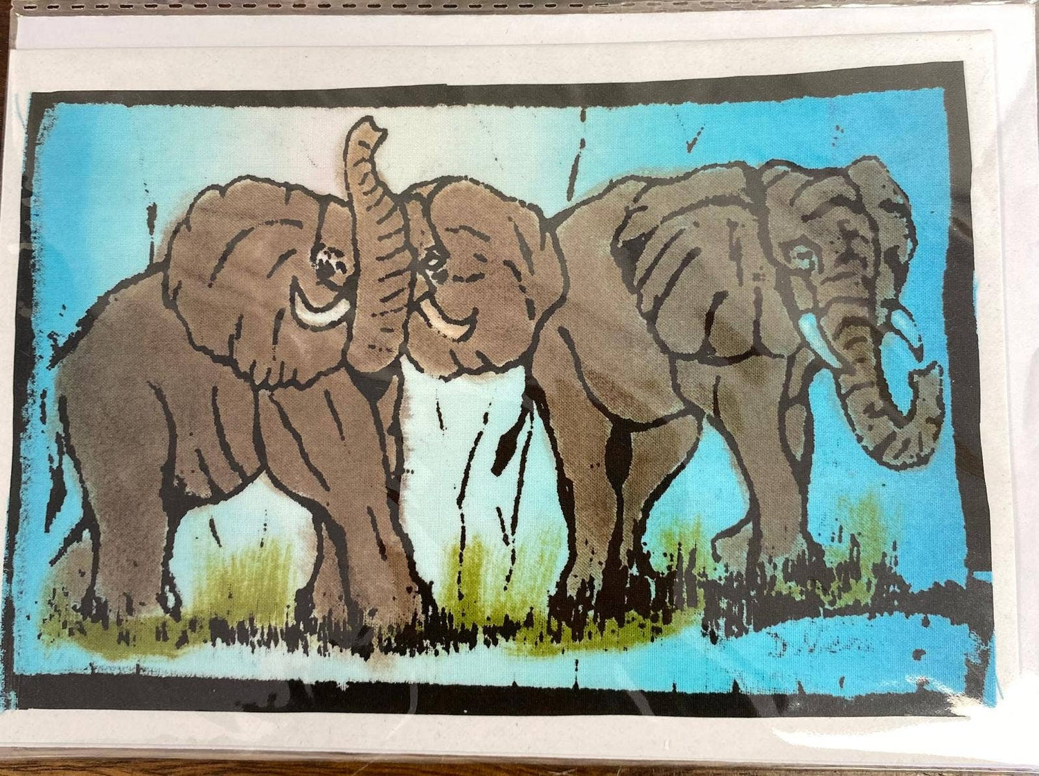 Hand-painted Greeting Cards Set, One-of-a-kind Giraffe, Zebra, Elephant, Rhino & Masai Designs, Fair Trade from Kenya